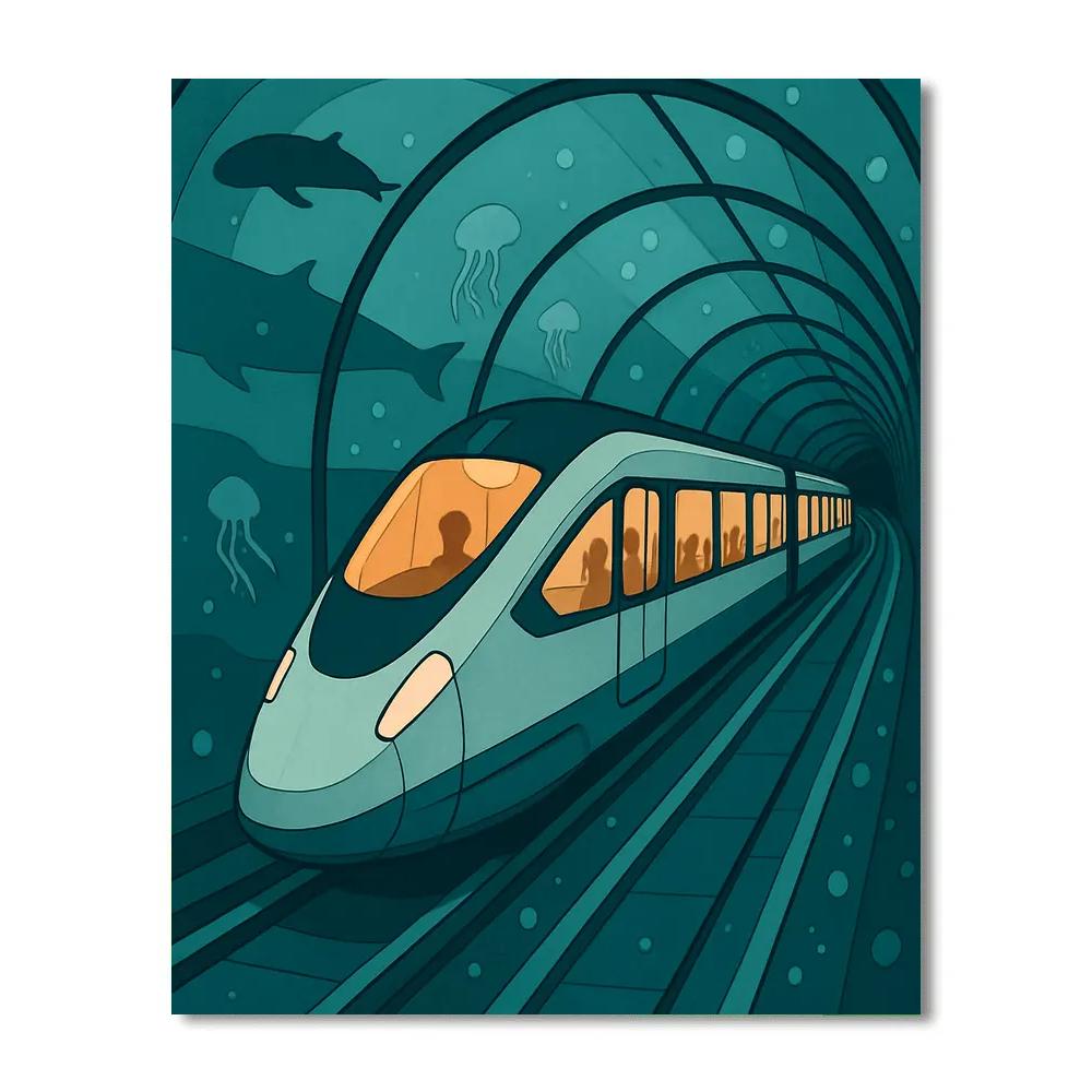 Undersea Observatory Train Passage DIY paint by numbers