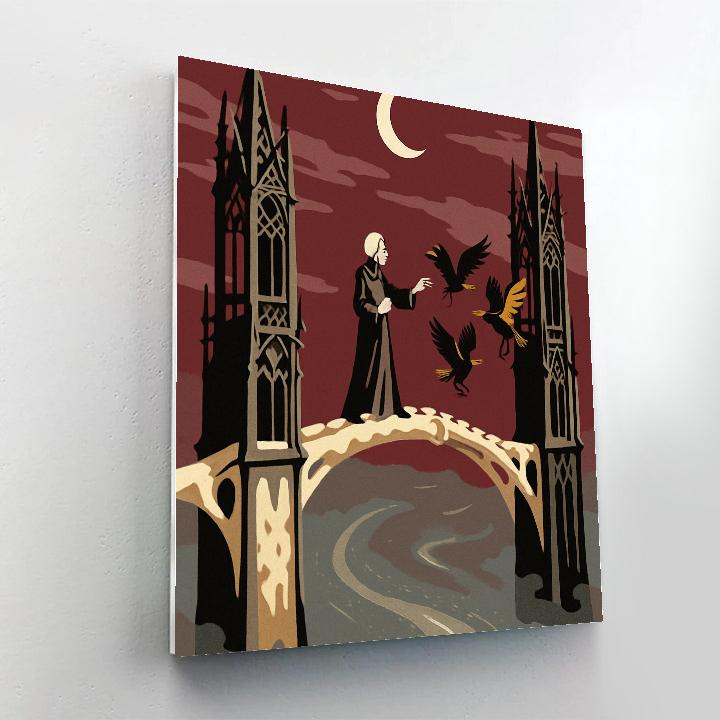Clockwork Ravenspire With Gothic Bridge paint by number