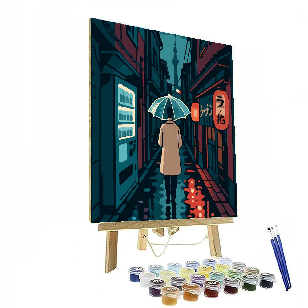 Neon Rain Alley In Japan Paint by numbers kits