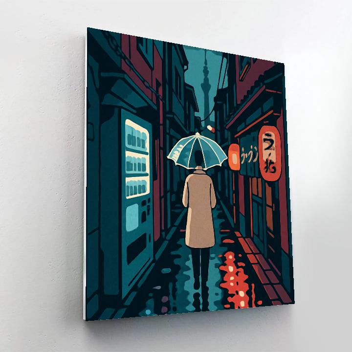 Neon Rain Alley In Japan Paint by numbers kits