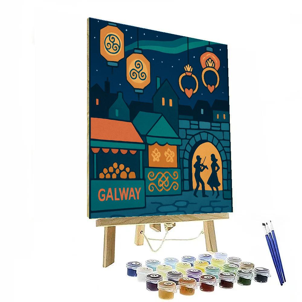 Starlit Market Lanterns With Ireland Folk Patterns Paint by numbers art
