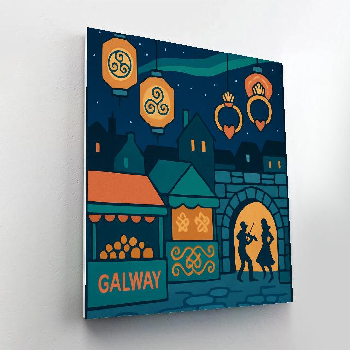 Starlit Market Lanterns With Ireland Folk Patterns Paint by numbers art