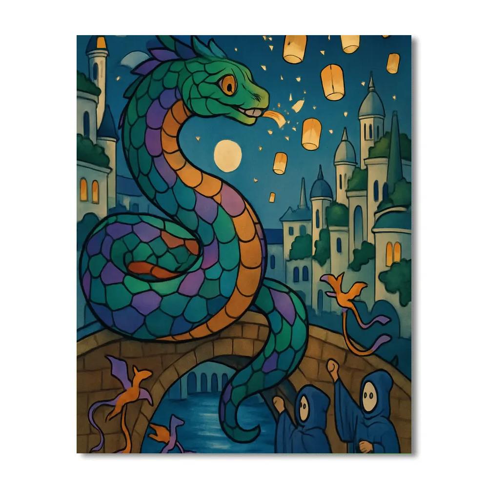 Fantasy Crafted Basilisk Lantern Festival Numbered painting kits