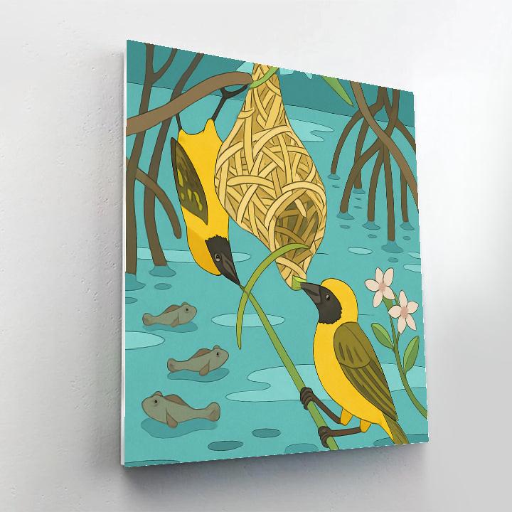 Mangrove Nest Weavers In Birds Harmony paint by number