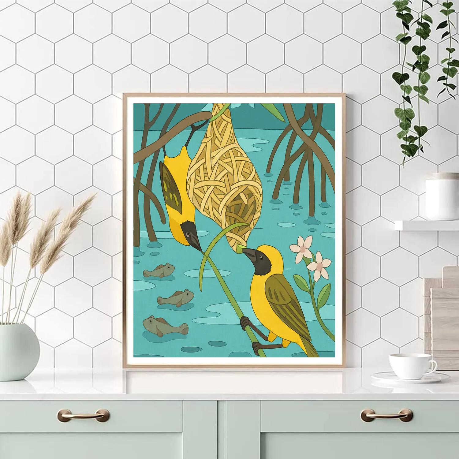 Mangrove Nest Weavers In Birds Harmony paint by number