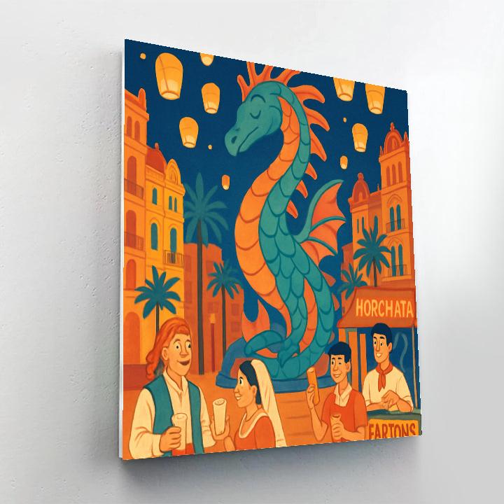 Midnight Valencia Lanterns, Spain Paint by numbers kits