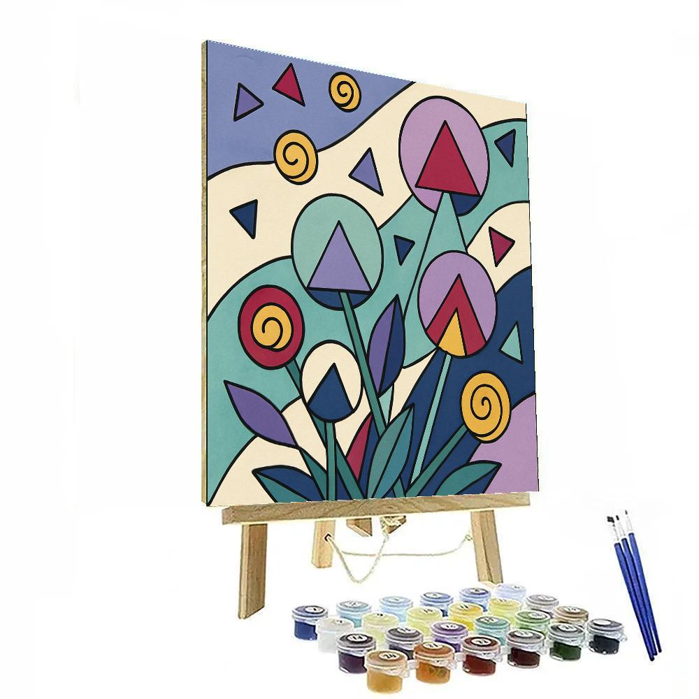 Abstract Hyphenated Prism Garden Number painting