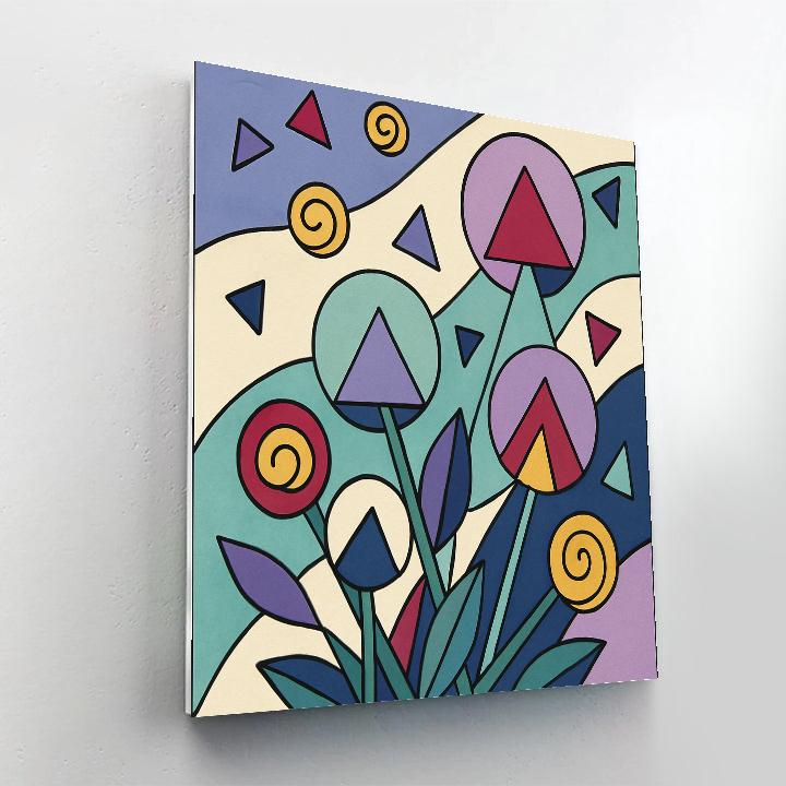 Abstract Hyphenated Prism Garden Number painting