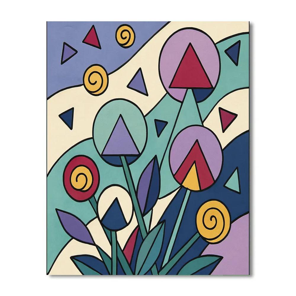 Abstract Hyphenated Prism Garden Number painting