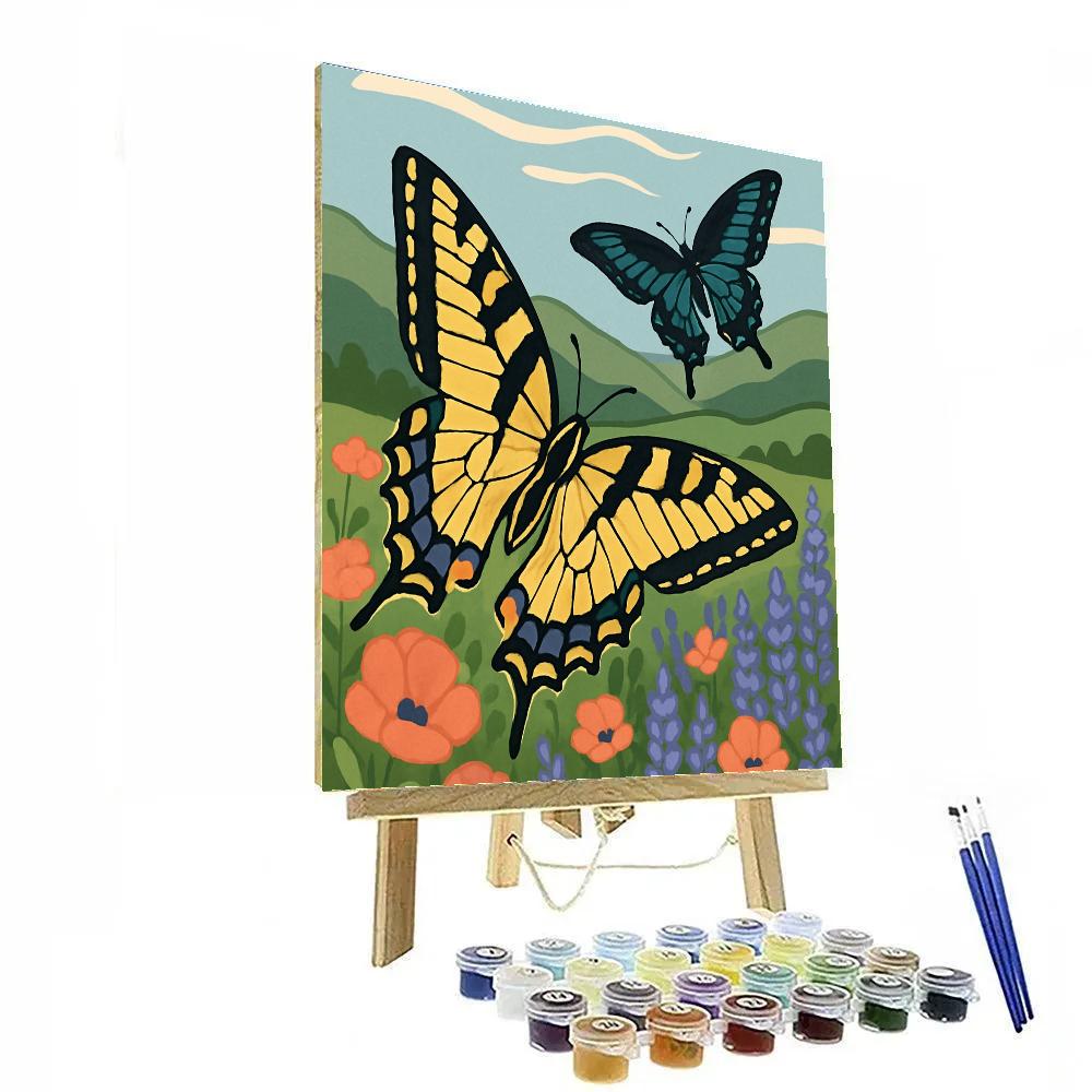 Wildflower Valley With Butterfly Wind Riders Painting by numbers kit