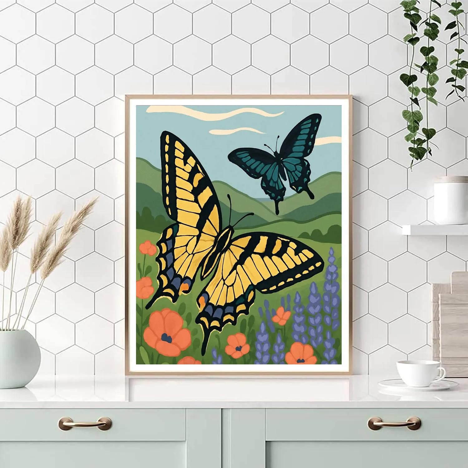 Wildflower Valley With Butterfly Wind Riders Painting by numbers kit