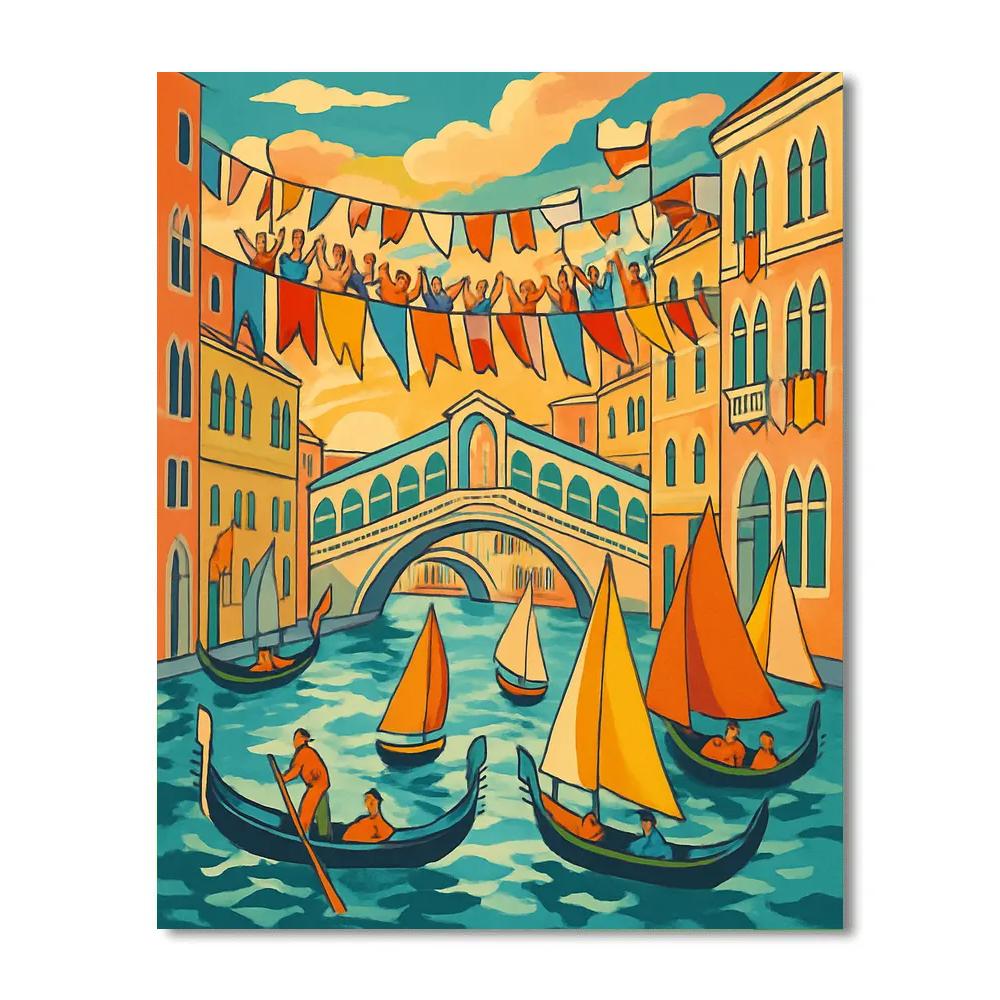 Venice Skybridge Regatta Paint by numbers art
