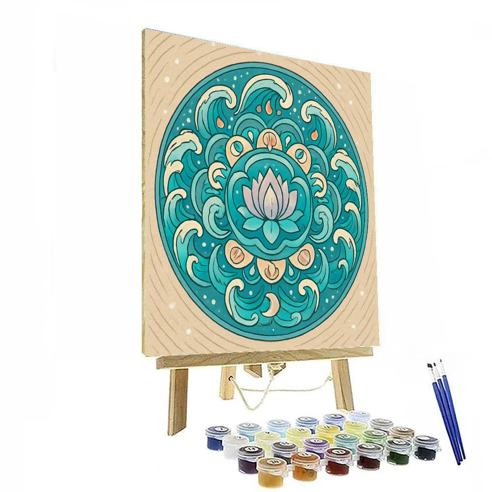 Lotus Tides In Mandala Spiral paint by numbers