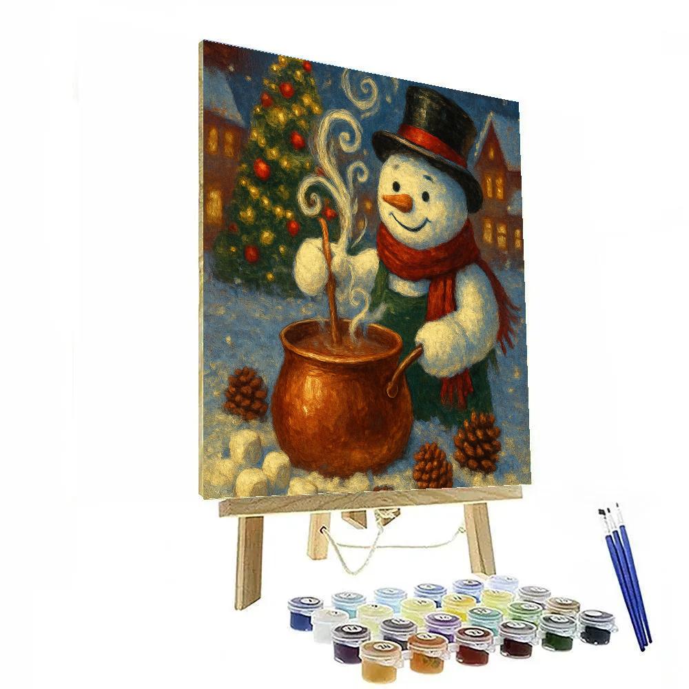 Cocoa Steam Over The Town Square Tree paint by numbers