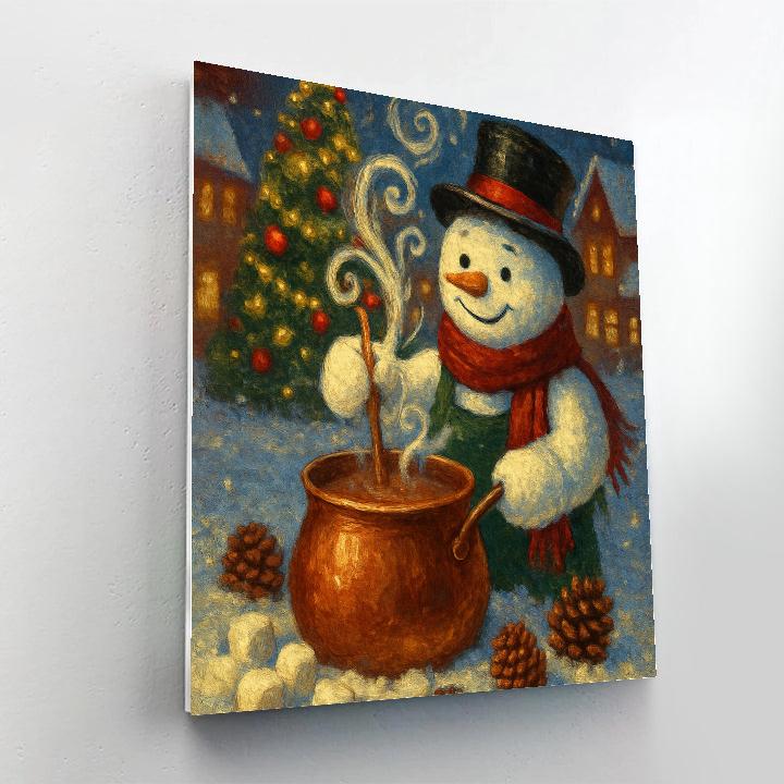 Cocoa Steam Over The Town Square Tree paint by numbers