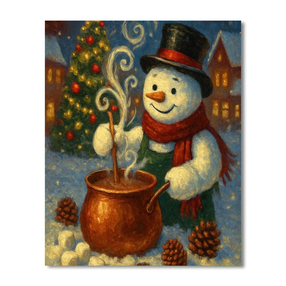 Cocoa Steam Over The Town Square Tree paint by numbers