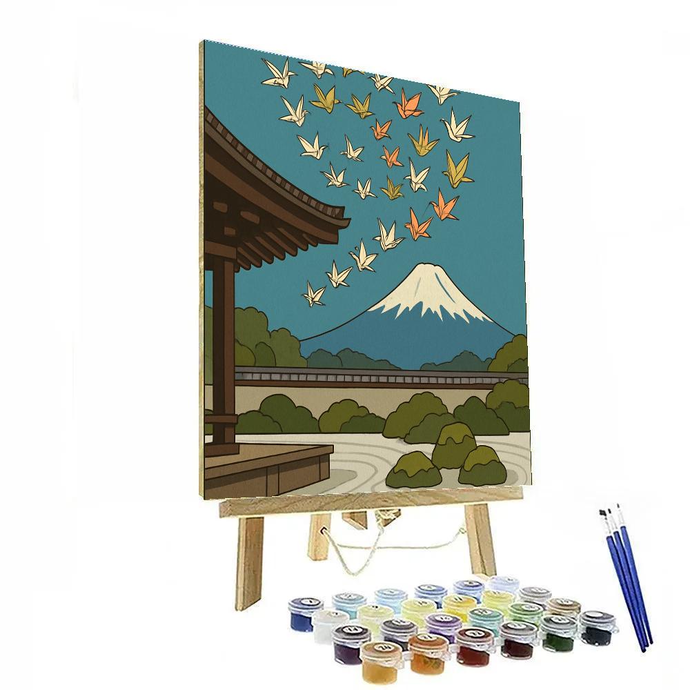Paper Crane Constellation Over Kyoto Japan DIY paint by numbers
