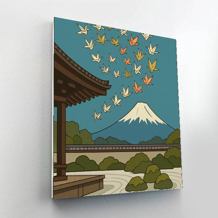 Paper Crane Constellation Over Kyoto Japan DIY paint by numbers
