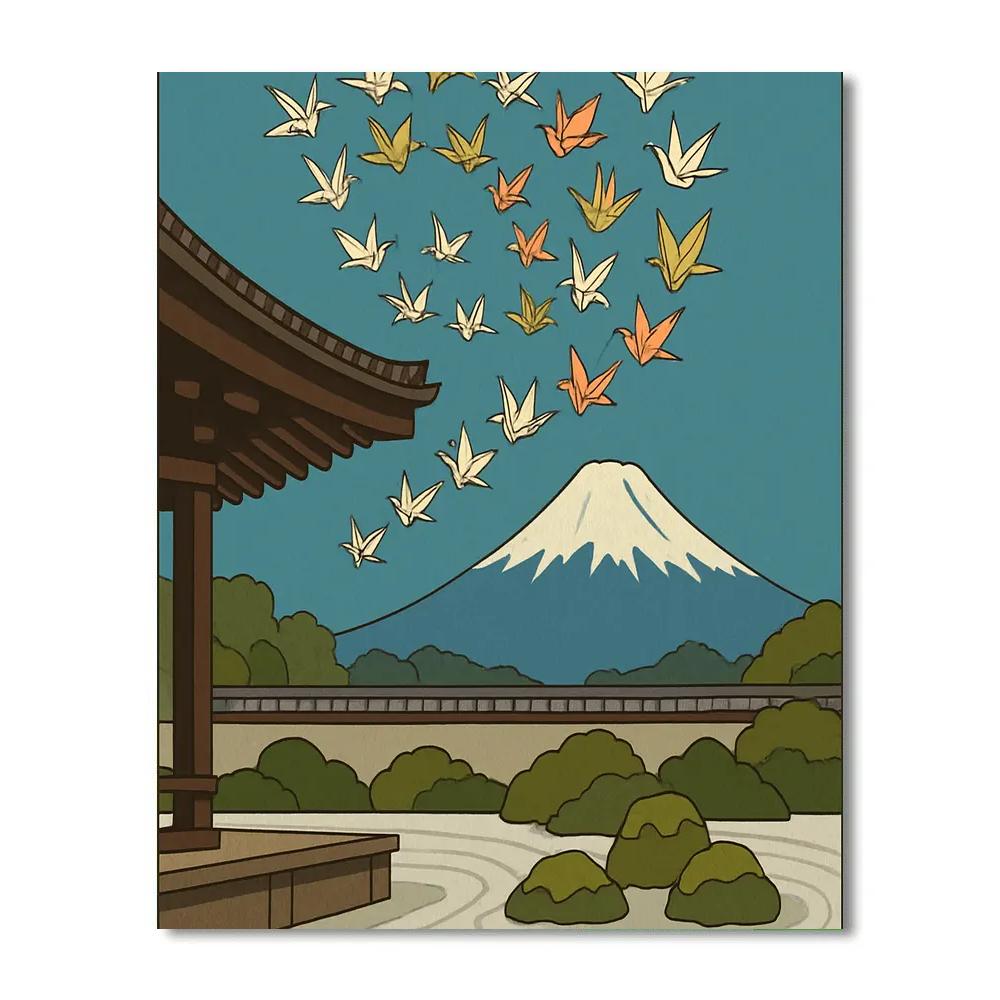 Paper Crane Constellation Over Kyoto Japan DIY paint by numbers
