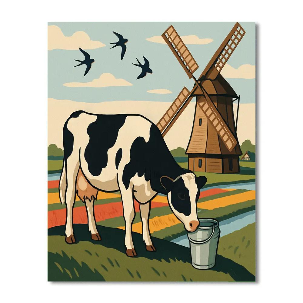Windmill Ridge Cow Reverie Paint by numbers kits