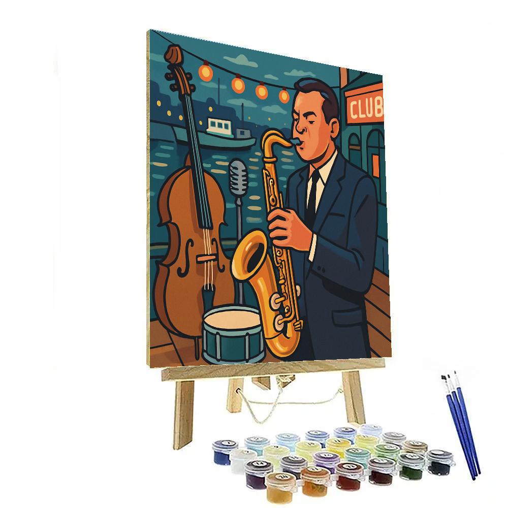 Moonlit Harbor Jazz Showcase Paint by numbers kits