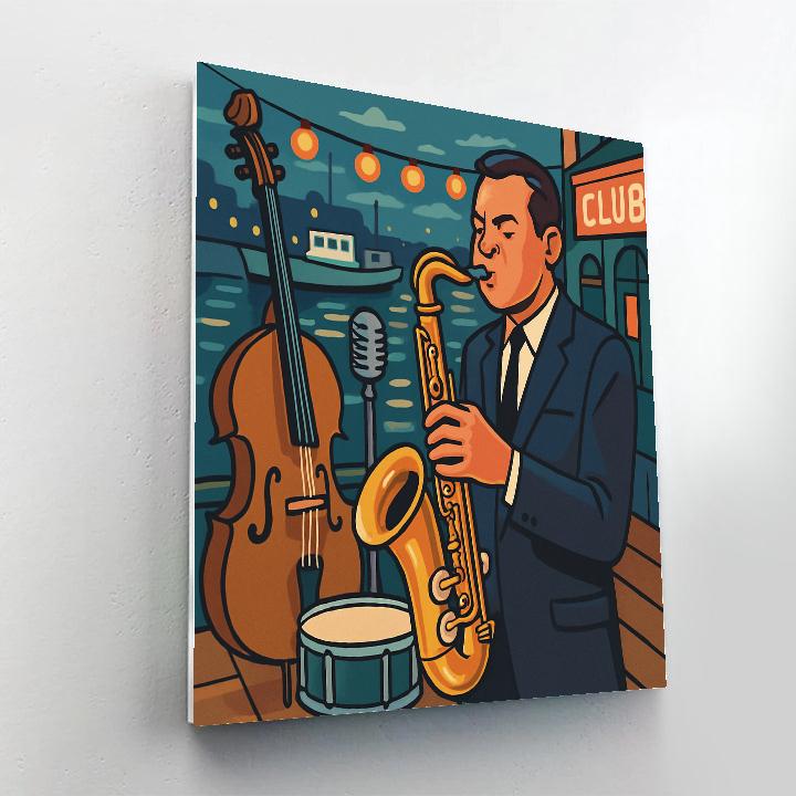 Moonlit Harbor Jazz Showcase Paint by numbers kits