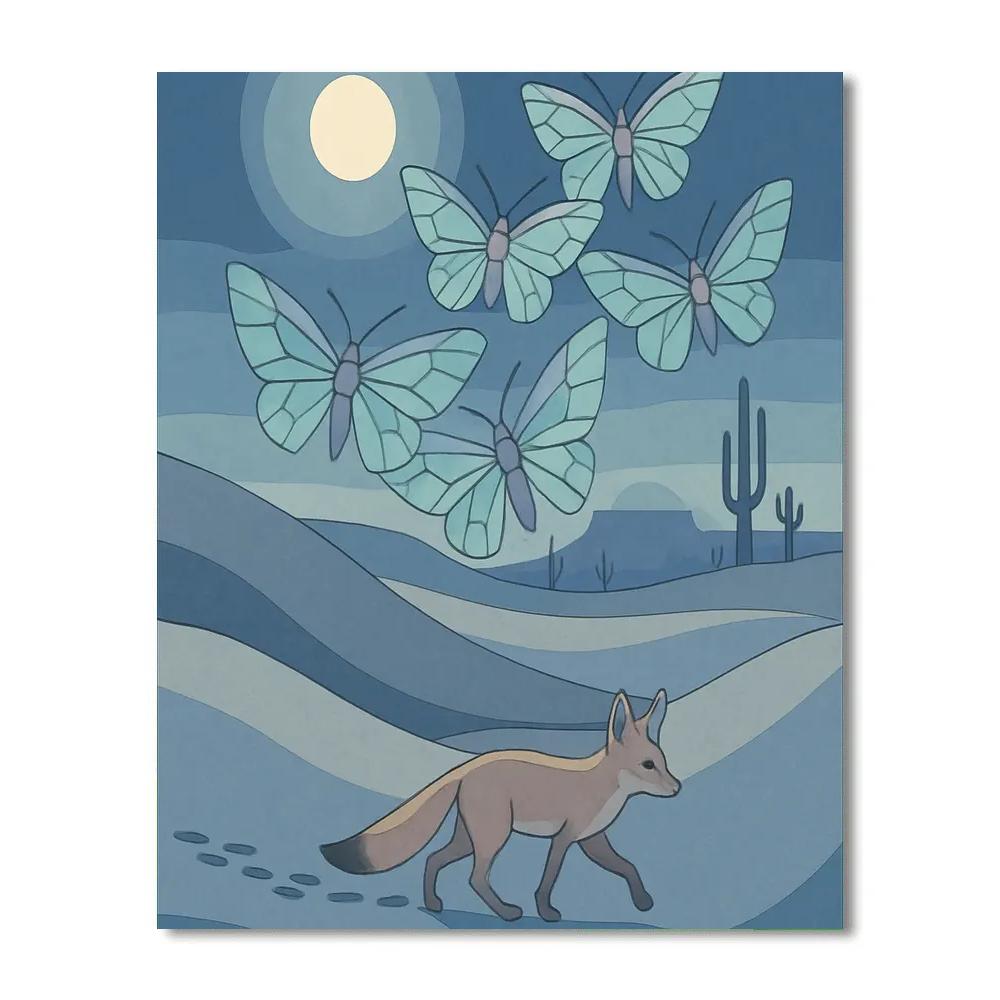 Caravan Of Glass Moths In The Desert paint by color