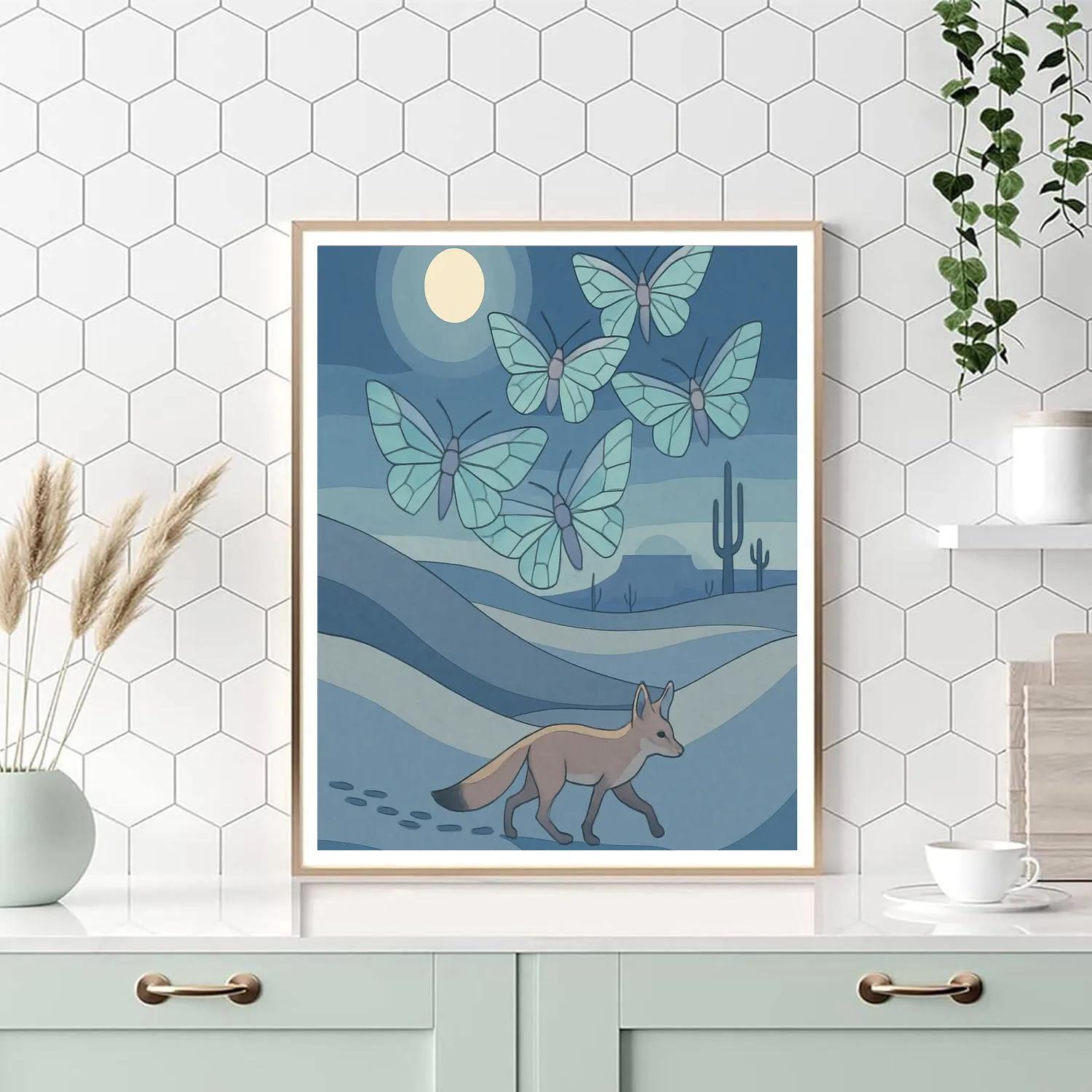 Caravan Of Glass Moths In The Desert paint by color