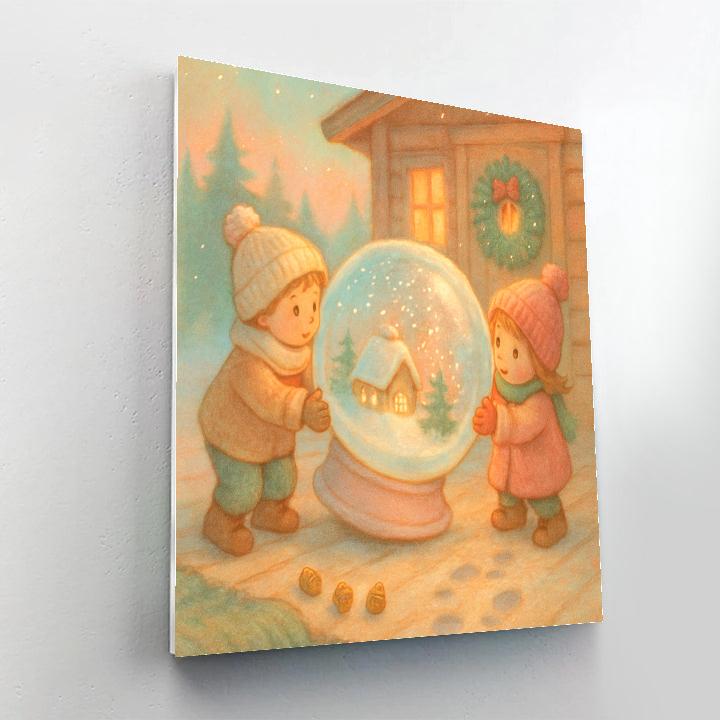Snow Globe Workshop On The Frozen Porch Paint by numbers art