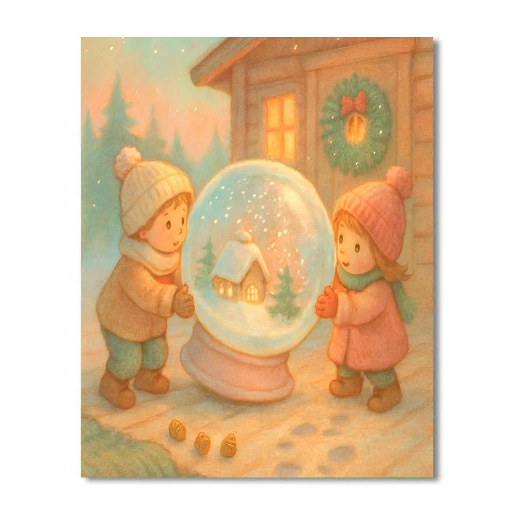 Snow Globe Workshop On The Frozen Porch Paint by numbers art