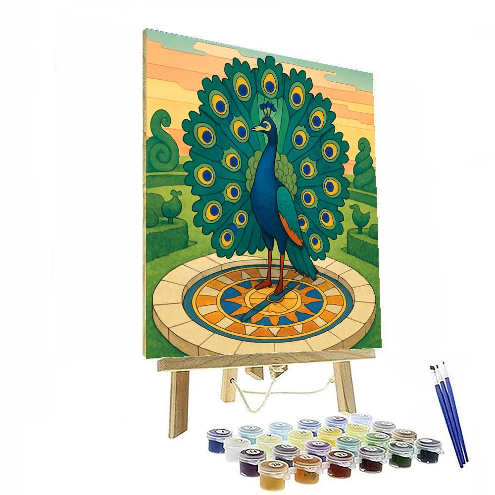 Peacock Clockwork Garden Emblem DIY paint by numbers