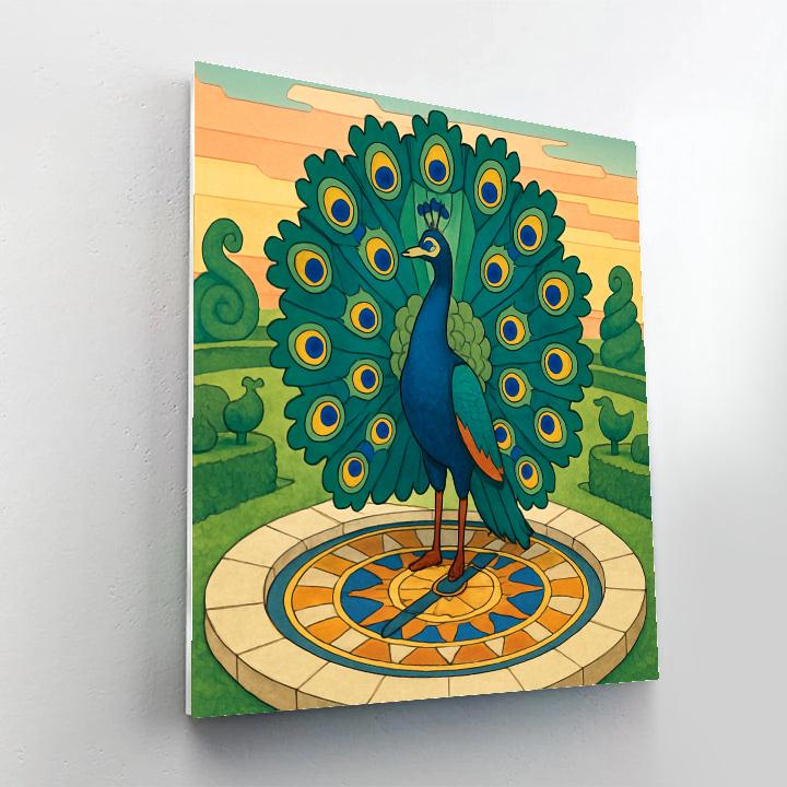 Peacock Clockwork Garden Emblem DIY paint by numbers