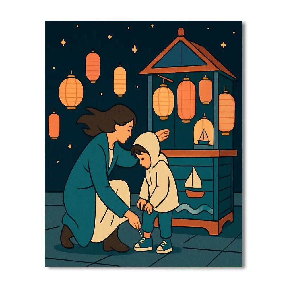 Mother Lantern Harbor Paint by numbers kits