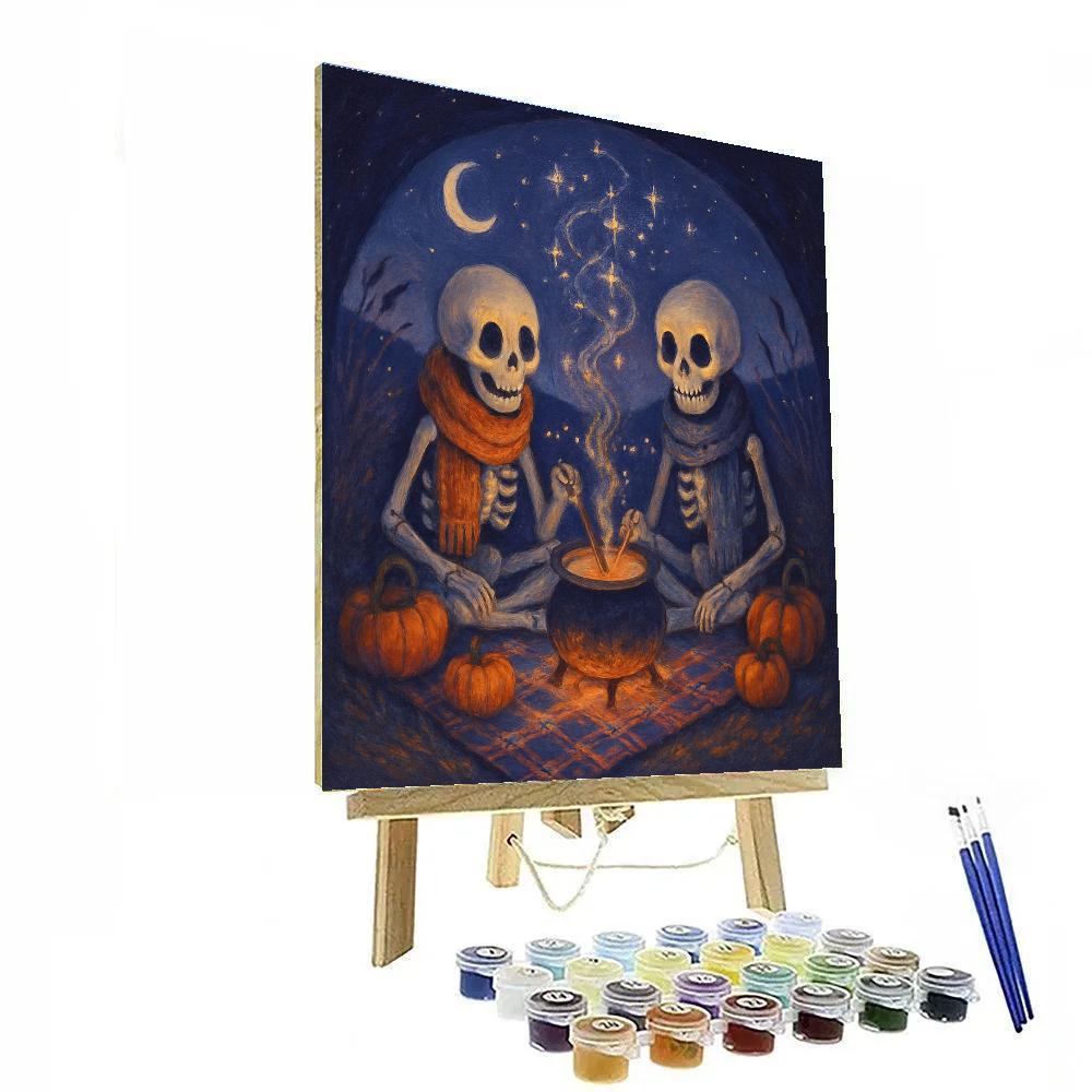 Starry Cauldron Picnic On The Hill Paint by numbers art