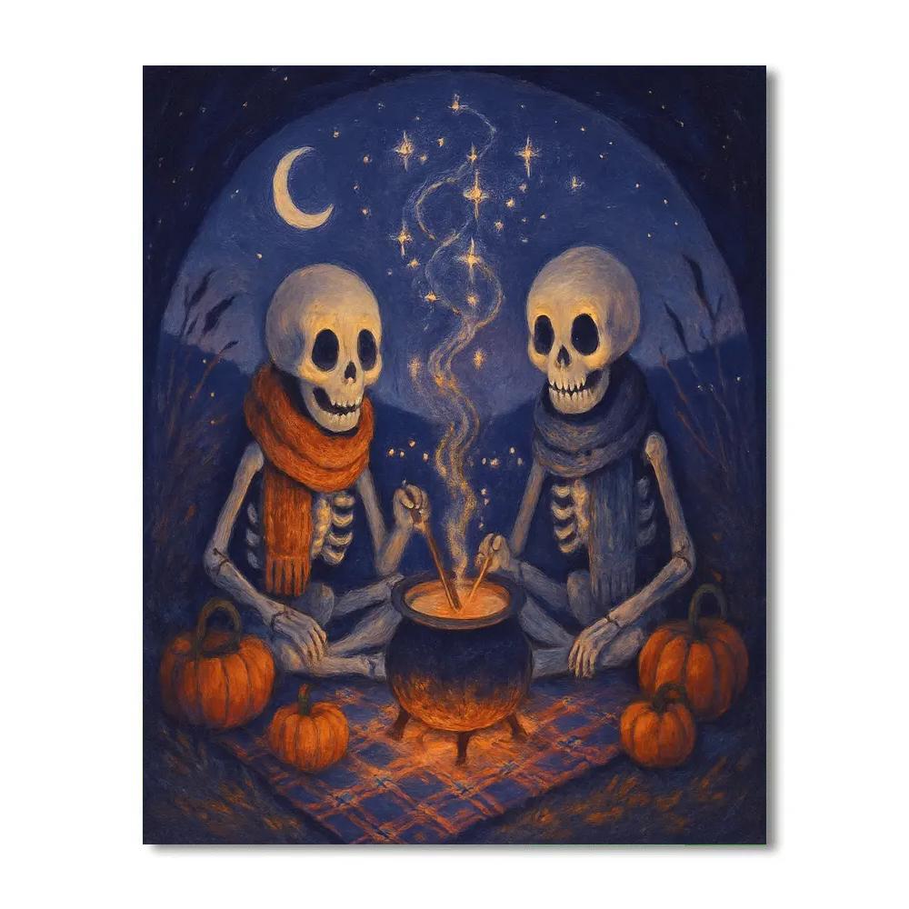 Starry Cauldron Picnic On The Hill Paint by numbers art