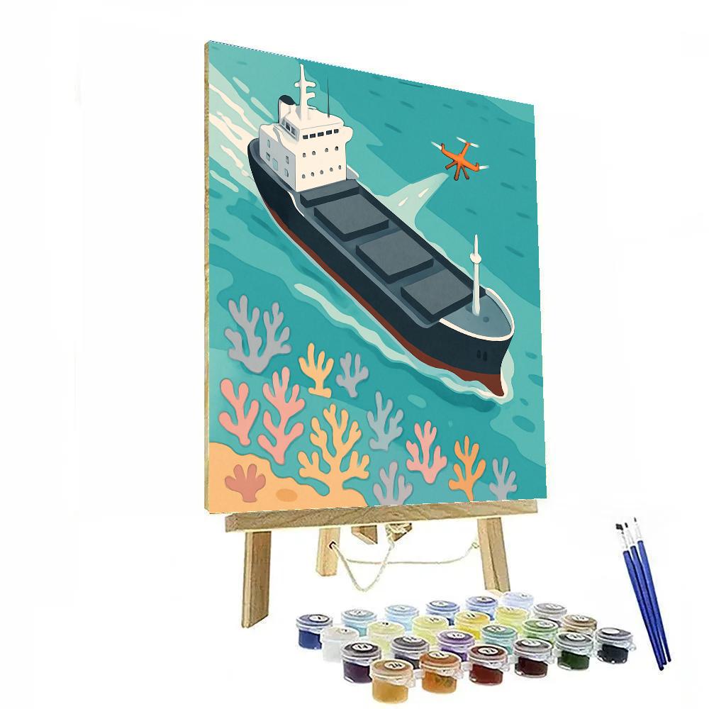Aerial Reef Survey Cargo-Ship paint by number