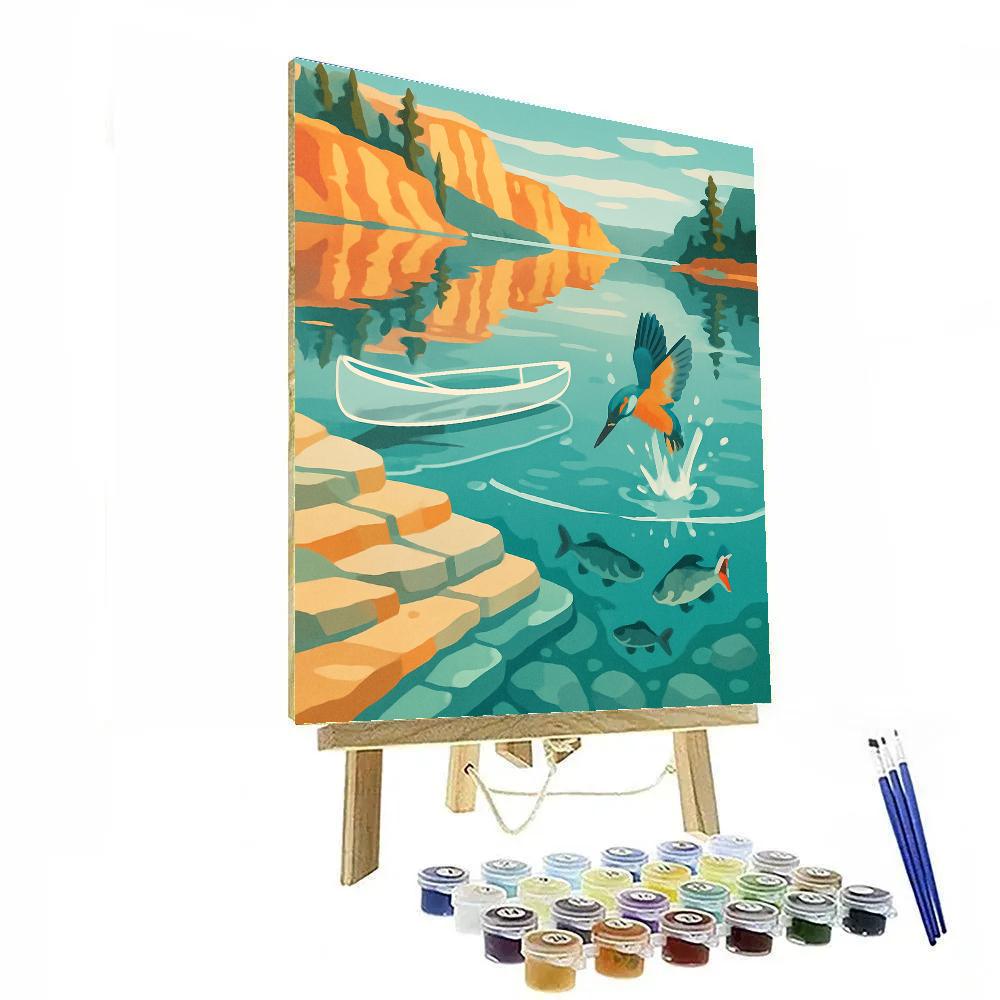 Crystal Shelf Cove Lake Crafted Reflection paint by numbers