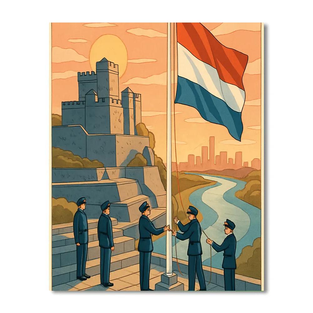 Citadel Steps At Dawn In National Light Painting by numbers kit