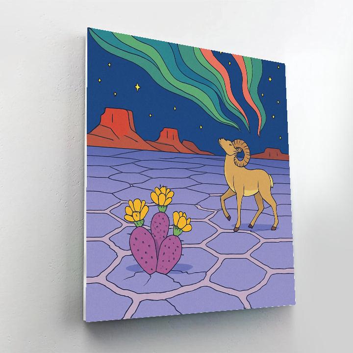 Salt Pan Ridges Under Desert Aurora Numbered painting kits