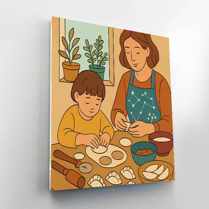 Tea Ceremony With Mother’s Constellation Apron painting number kit