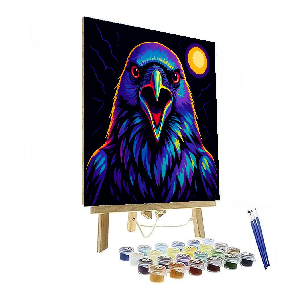 Volt Feather Raven Oracle Number painting