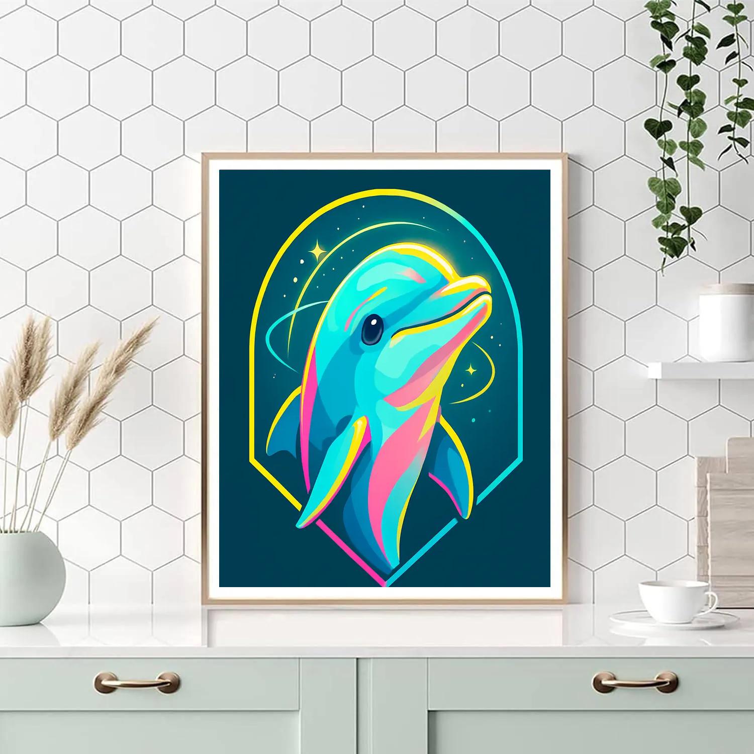 Turbo Orbit Dolphin Joyburst Numbered painting kits