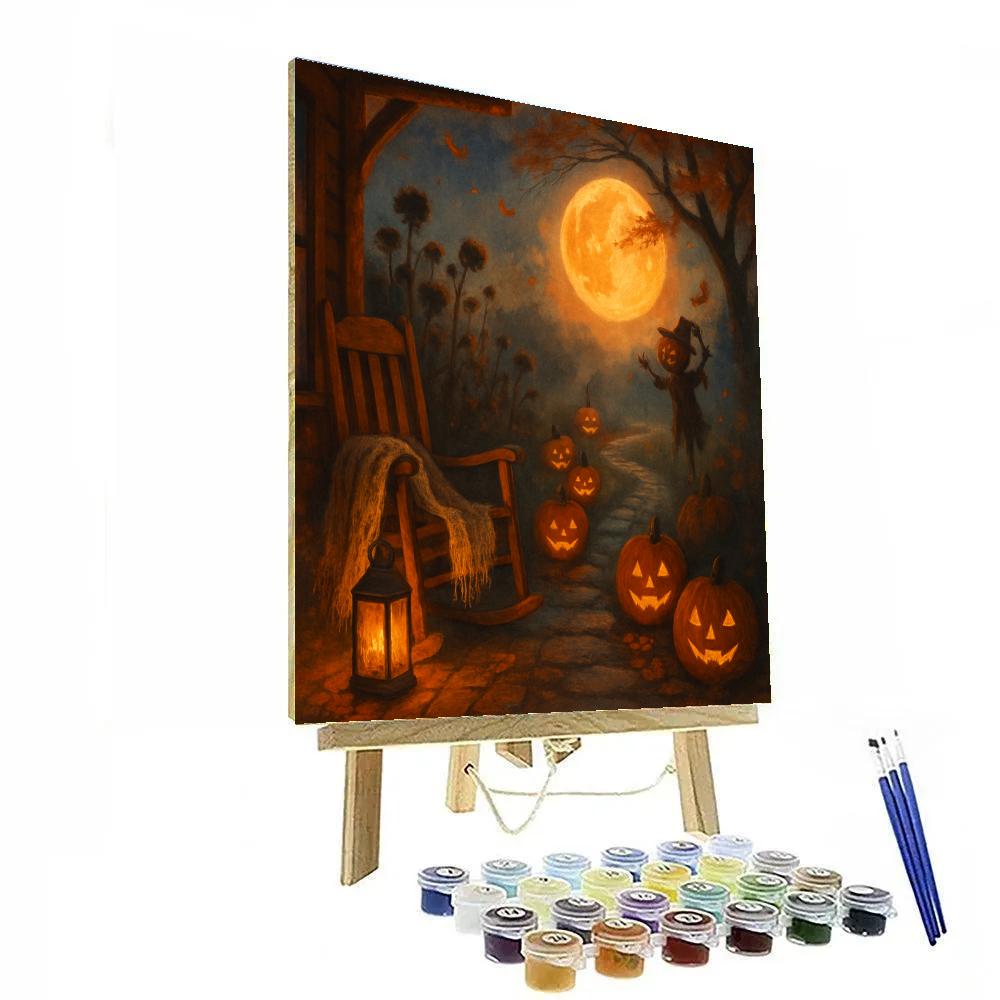 Winding Porch Path Under The Harvest Moon DIY paint by numbers