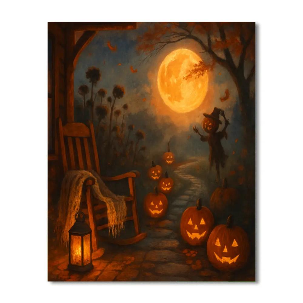 Winding Porch Path Under The Harvest Moon DIY paint by numbers