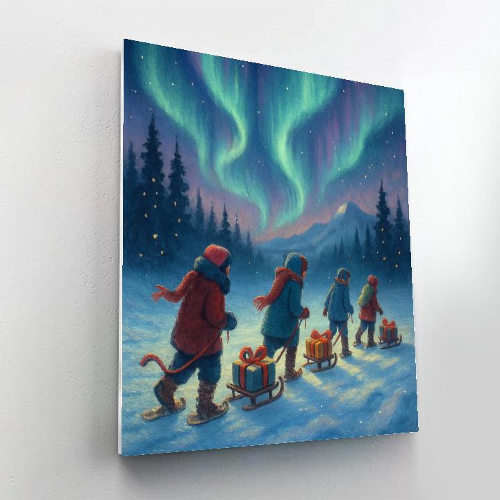 The Northern Lights Gift Caravan Numbered painting kits