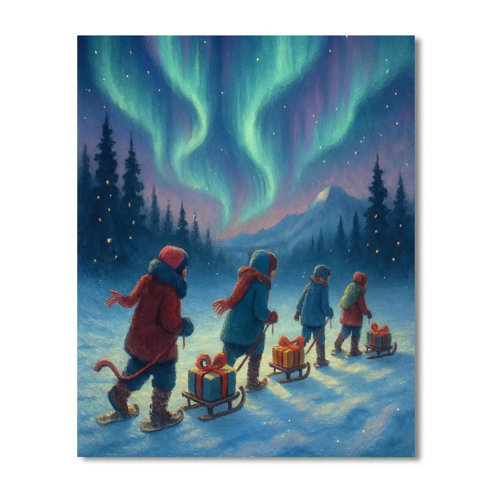 The Northern Lights Gift Caravan Numbered painting kits