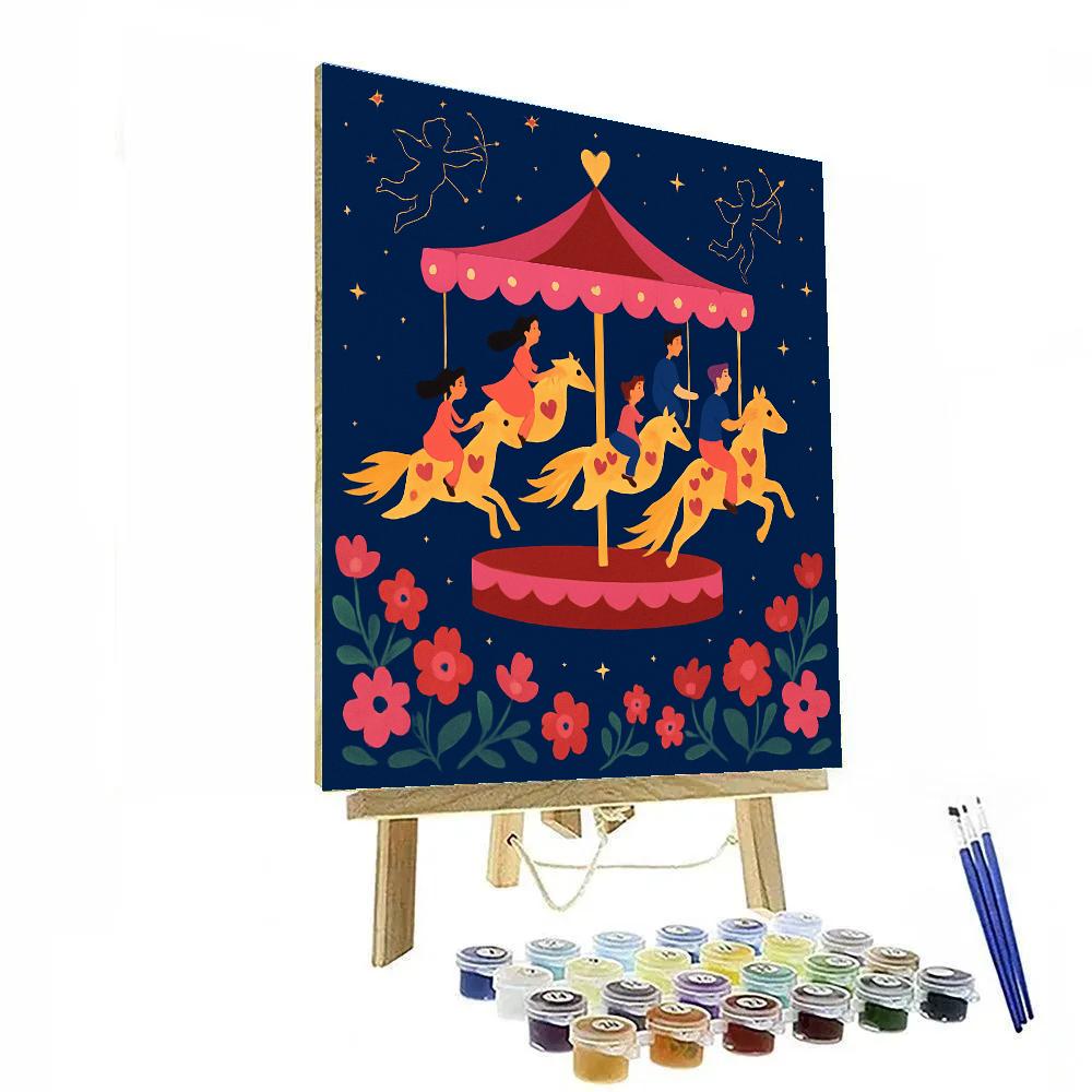 Valentines Day Star Garden Carousel paint by number
