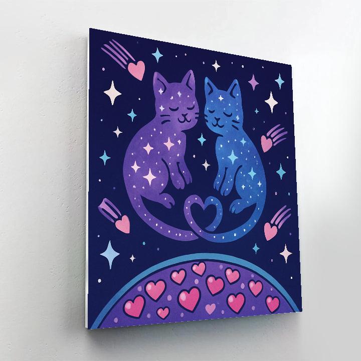Celestial Cats In Valentines Day Constellations DIY paint by numbers