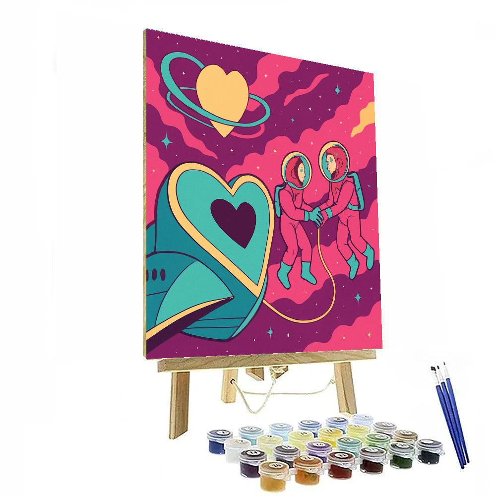 Love Nebula Voyage Valentines Day Edition Number painting