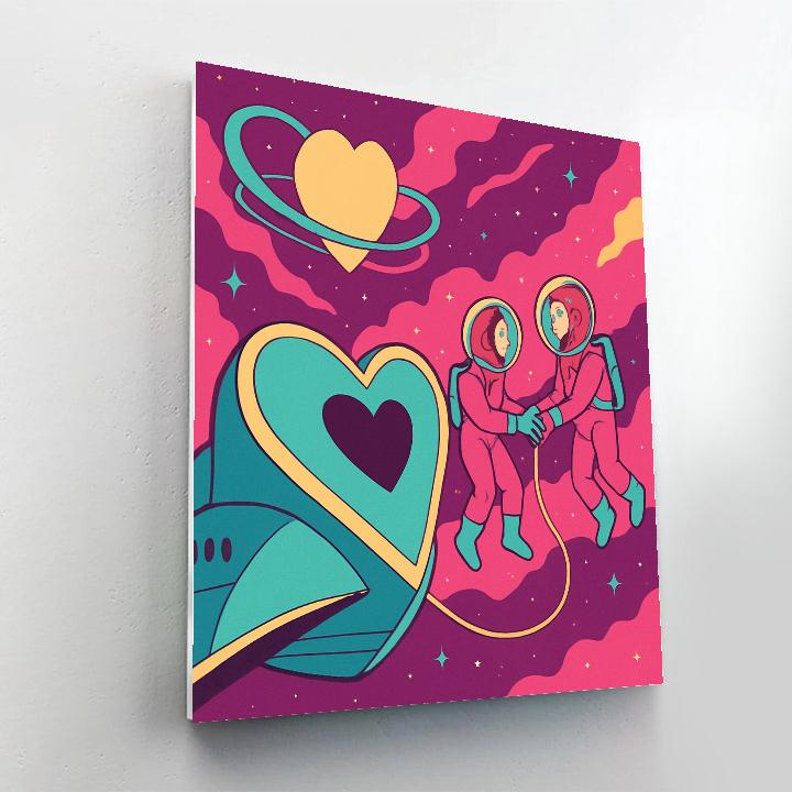 Love Nebula Voyage Valentines Day Edition Number painting
